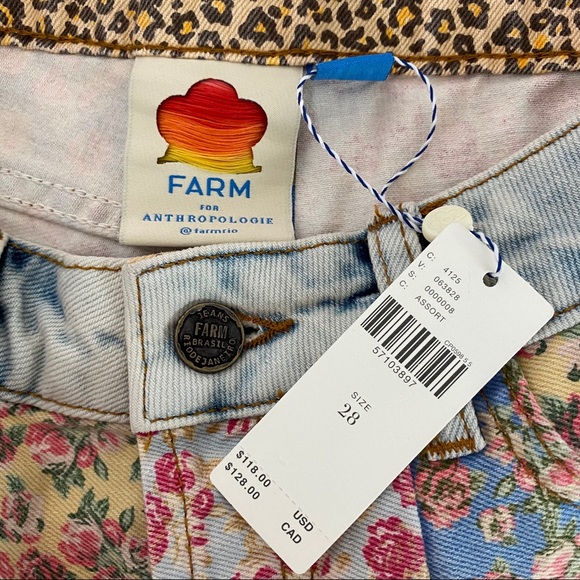 NEW Anthropologie Farm Rio High Rise Denim Shorts - Picture 5 of 8